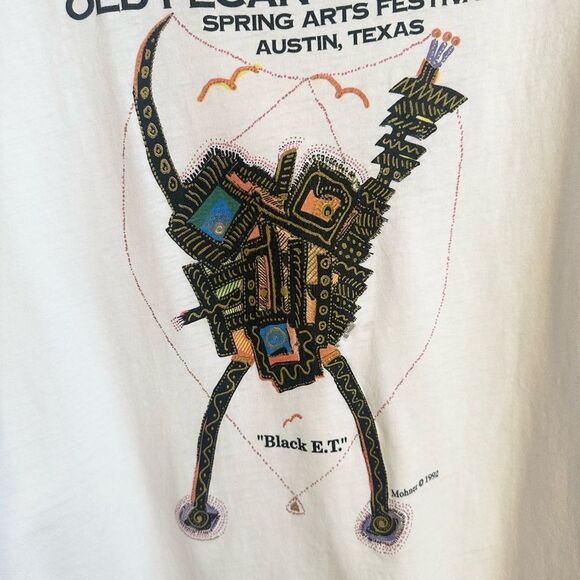 Vintage 1992 Old Pecan Street Black ET Graphic Festival T-Shirt XXL - Picture 2 of 7